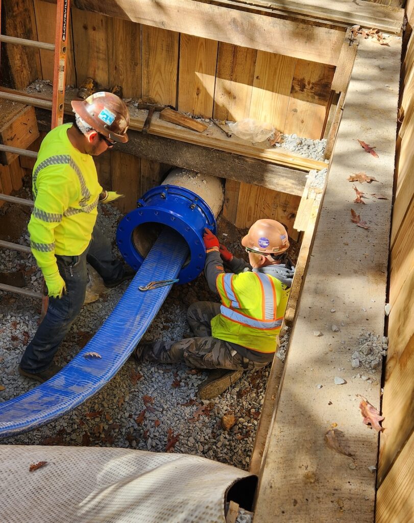 J Fletcher employees doing trenchless technology works