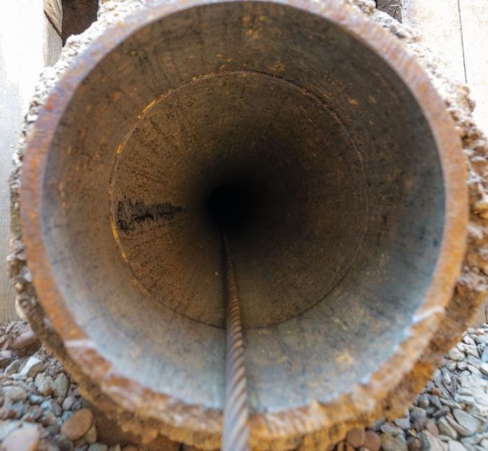 Water pipe cleaned and lined