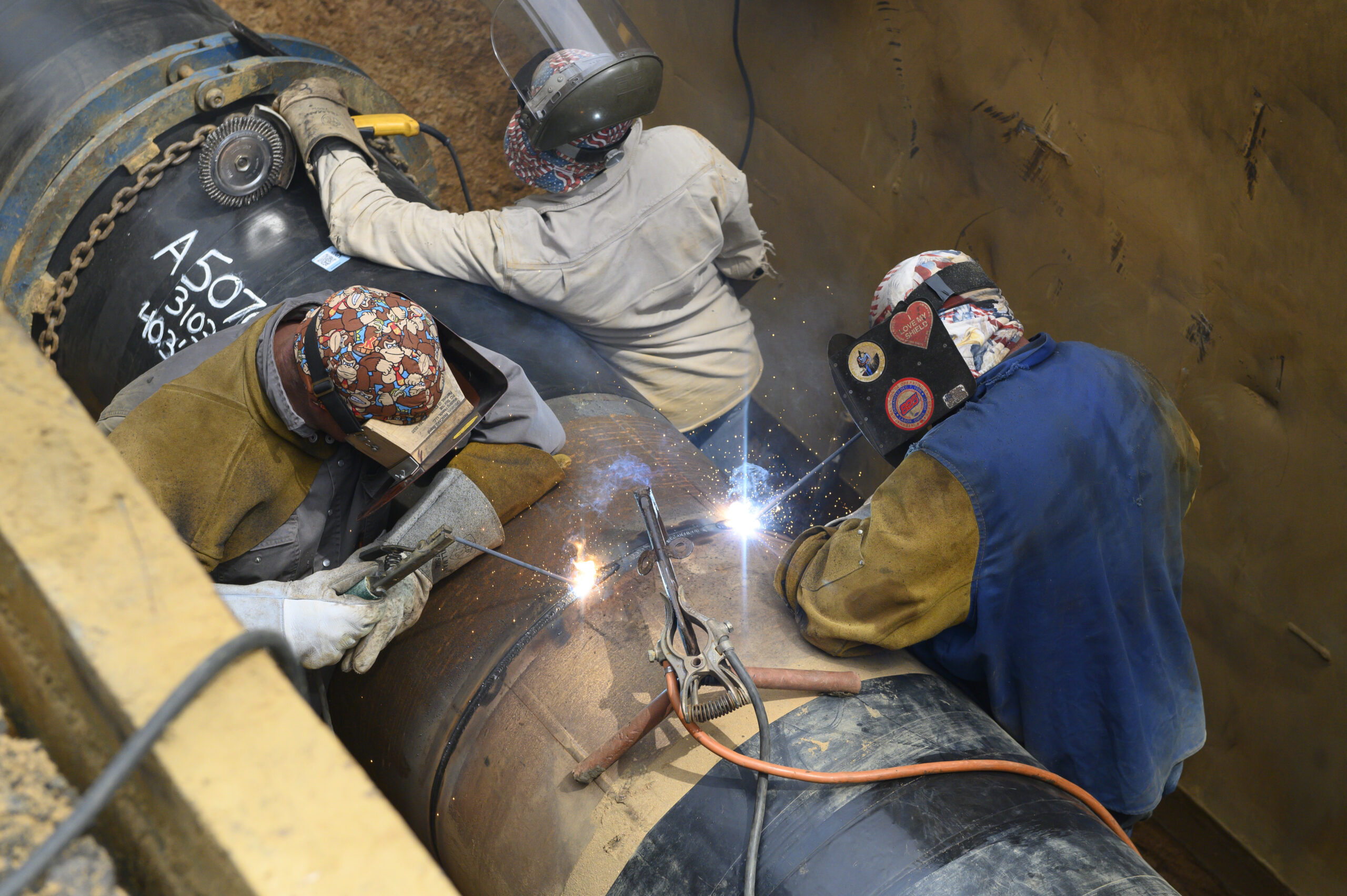 J Fletcher employees at work for natural gas transmission work