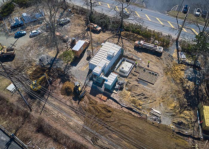 Aerial view of pump station/lift station