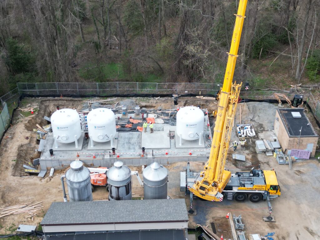 Aerial view of water treatment plant